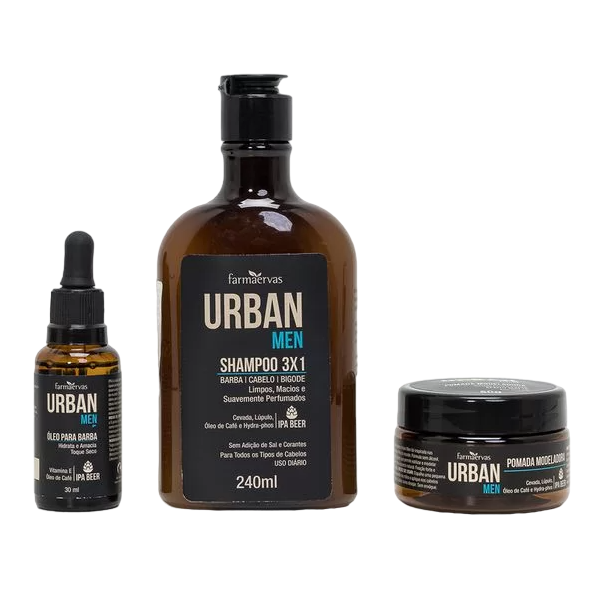 Alternative view of Kit Urban Men Shampoo + Óleo + Pomada + Nécessaire